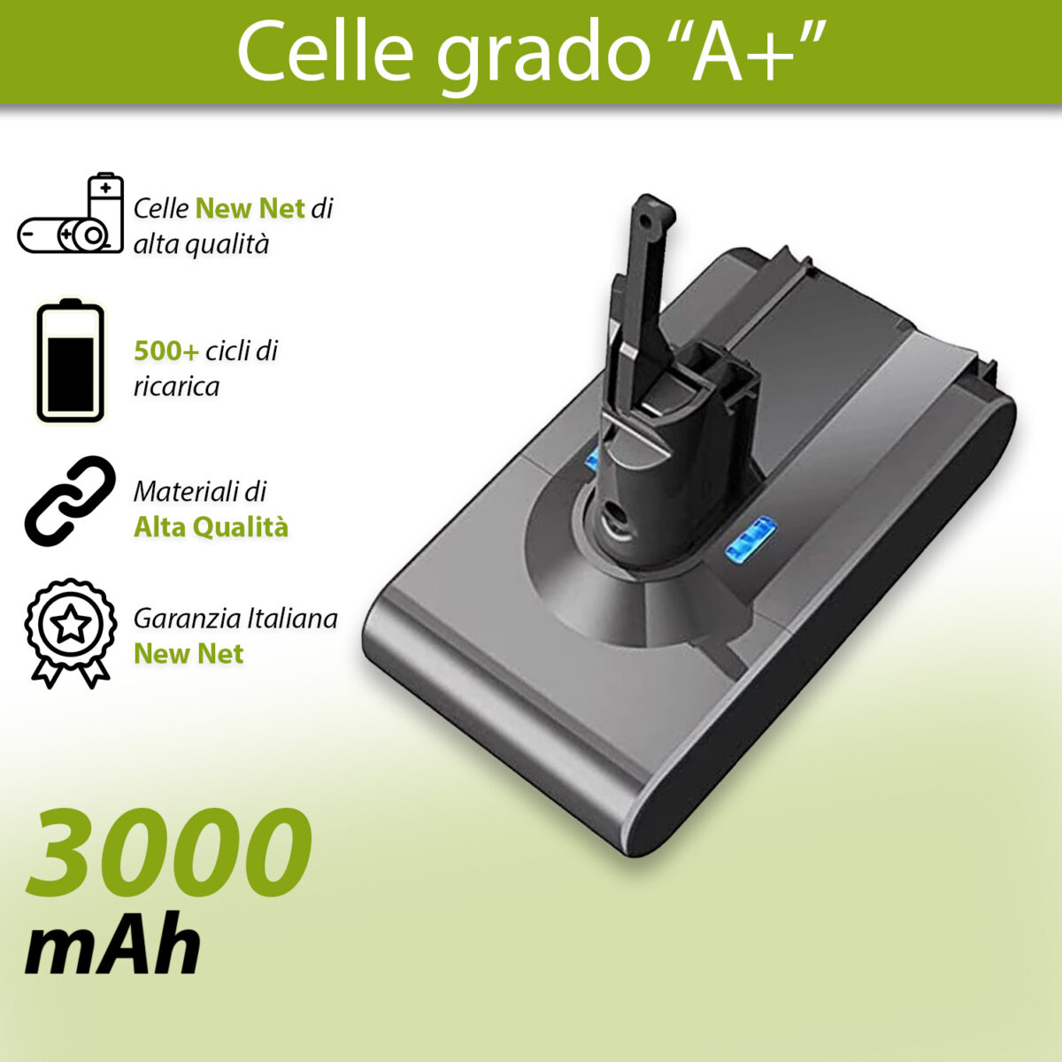 Batteria compatibile con aspirapolvere Dyson V8 - 21.6 V / 3000mAh - immagine 2