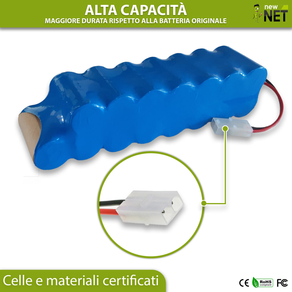 Batteria RD-ROW18VA compatibile con Aspirapolvere Rowenta RH8771 - 18 V / 2000mAh - immagine 4