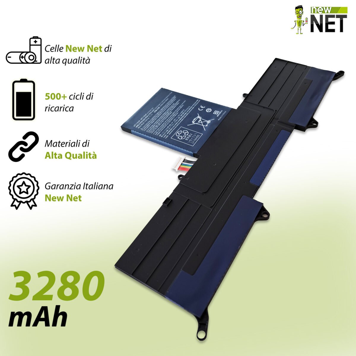 Batteria AP11D3F per Acer Aspire S3 - 10.8-11.1V, 3280mAh, 36Wh - immagine 4
