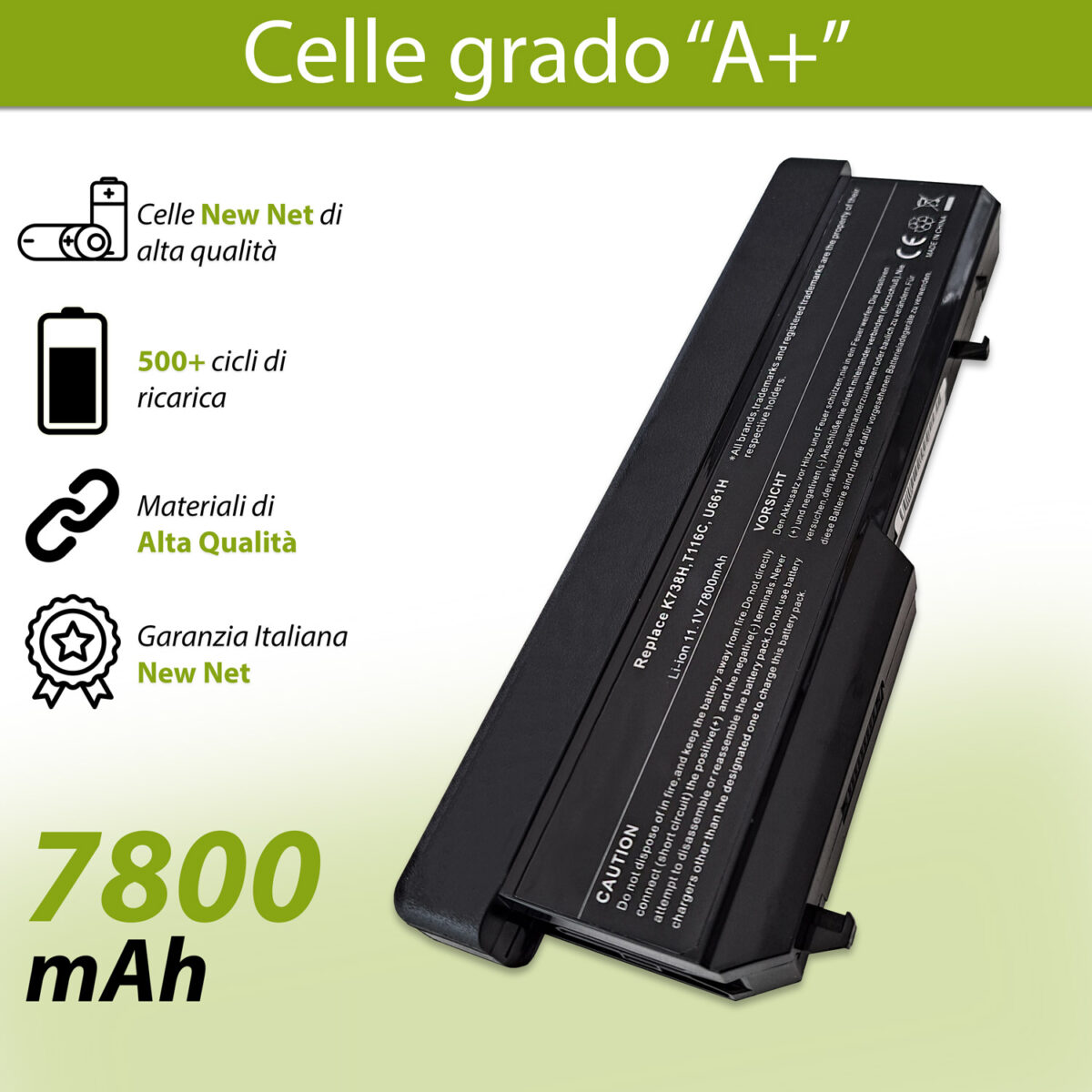 Batteria T116C per Dell Vostro 1310 - 10.8-11.1V, 7800mAh, 87Wh - immagine 4