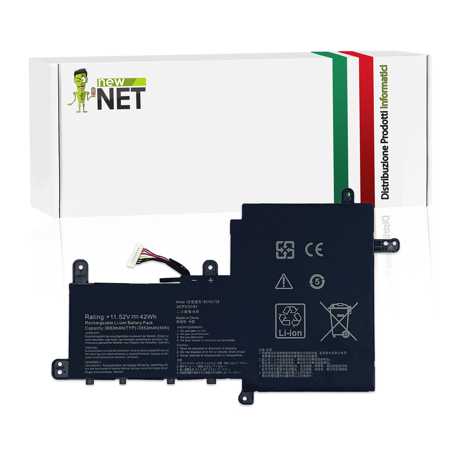 Batteria B31N1729 per ASUS Vivobook S15 - 11.52 V / 3653 mAh