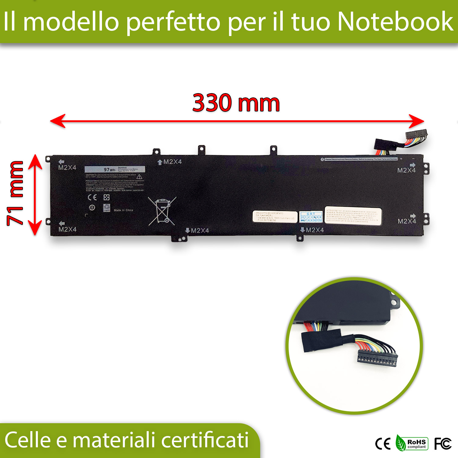 Batteria 6GTPY per Dell XPS 15-7590 - 11,4 V / 8500 mAh - immagine 4