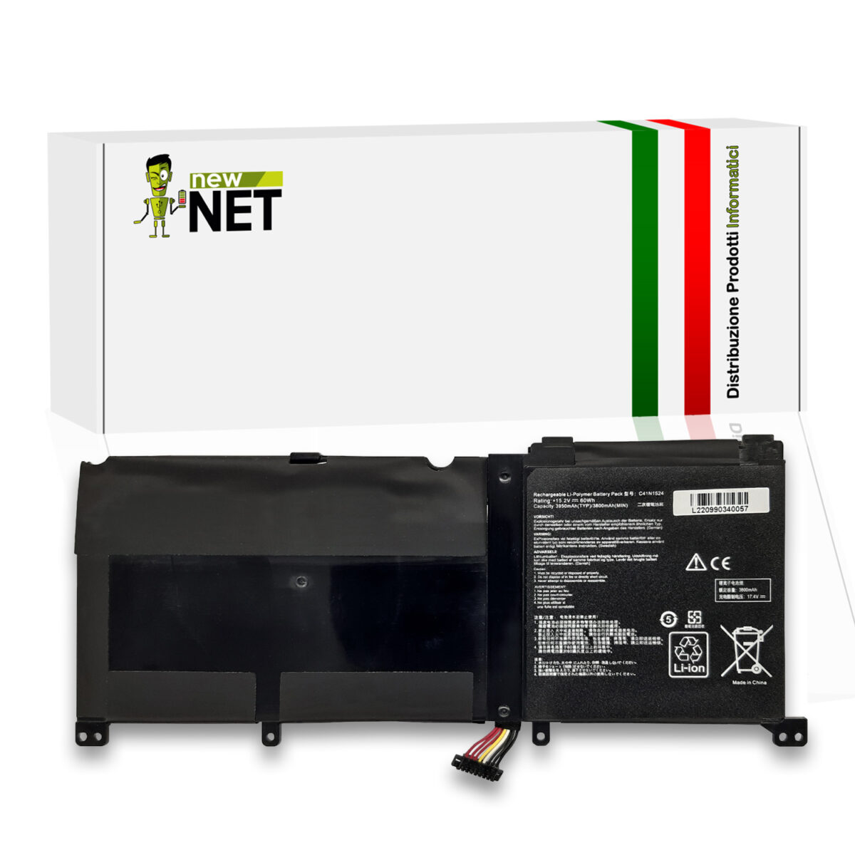 Batteria C41N1524 60Wh per ASUS ZenBook Pro - 15.2V / 3950mAh