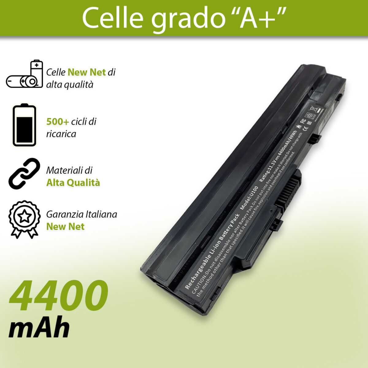 Batteria 49 Wh per MSI Wind - 10.8-11.1 V / 4400 mAh - immagine 4