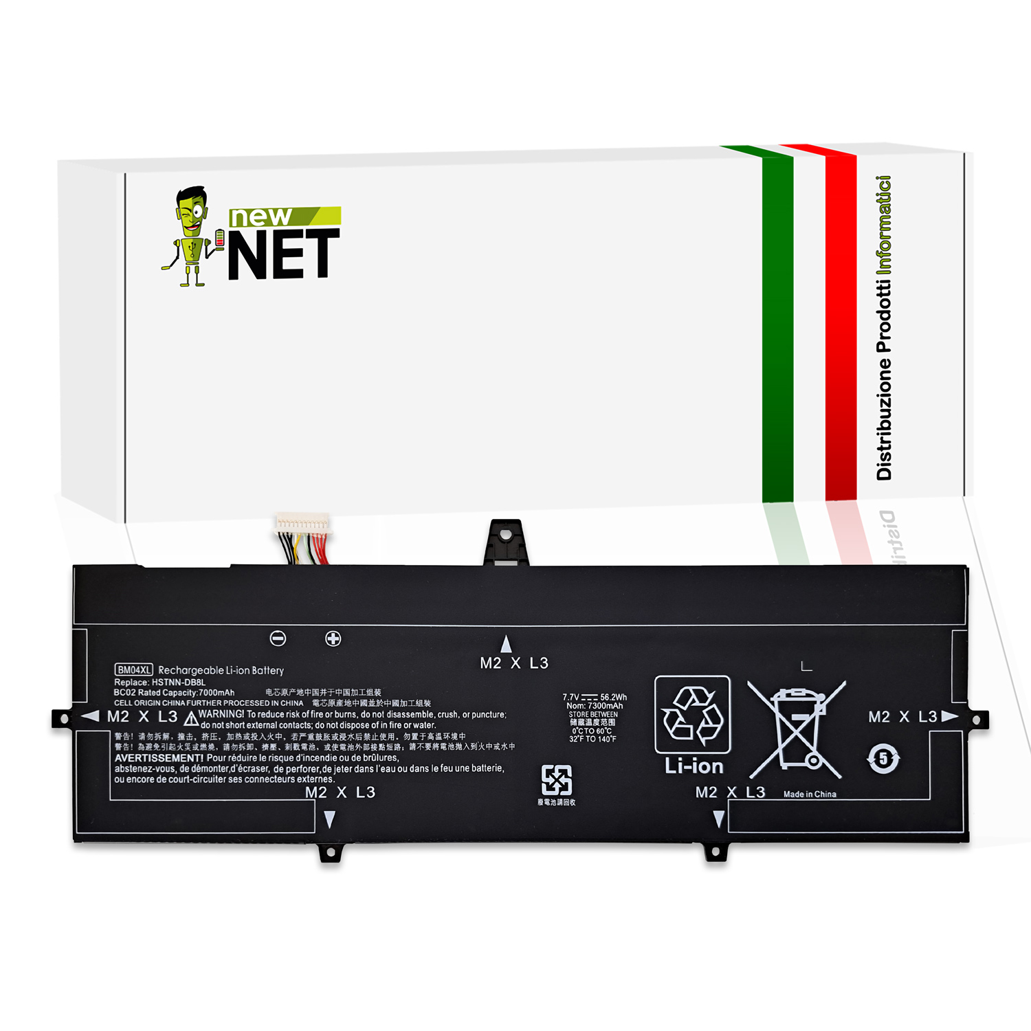Batteria BM04XL per Notebook HP EliteBook x360 - 7.7V, 7300mAh, 56Wh
