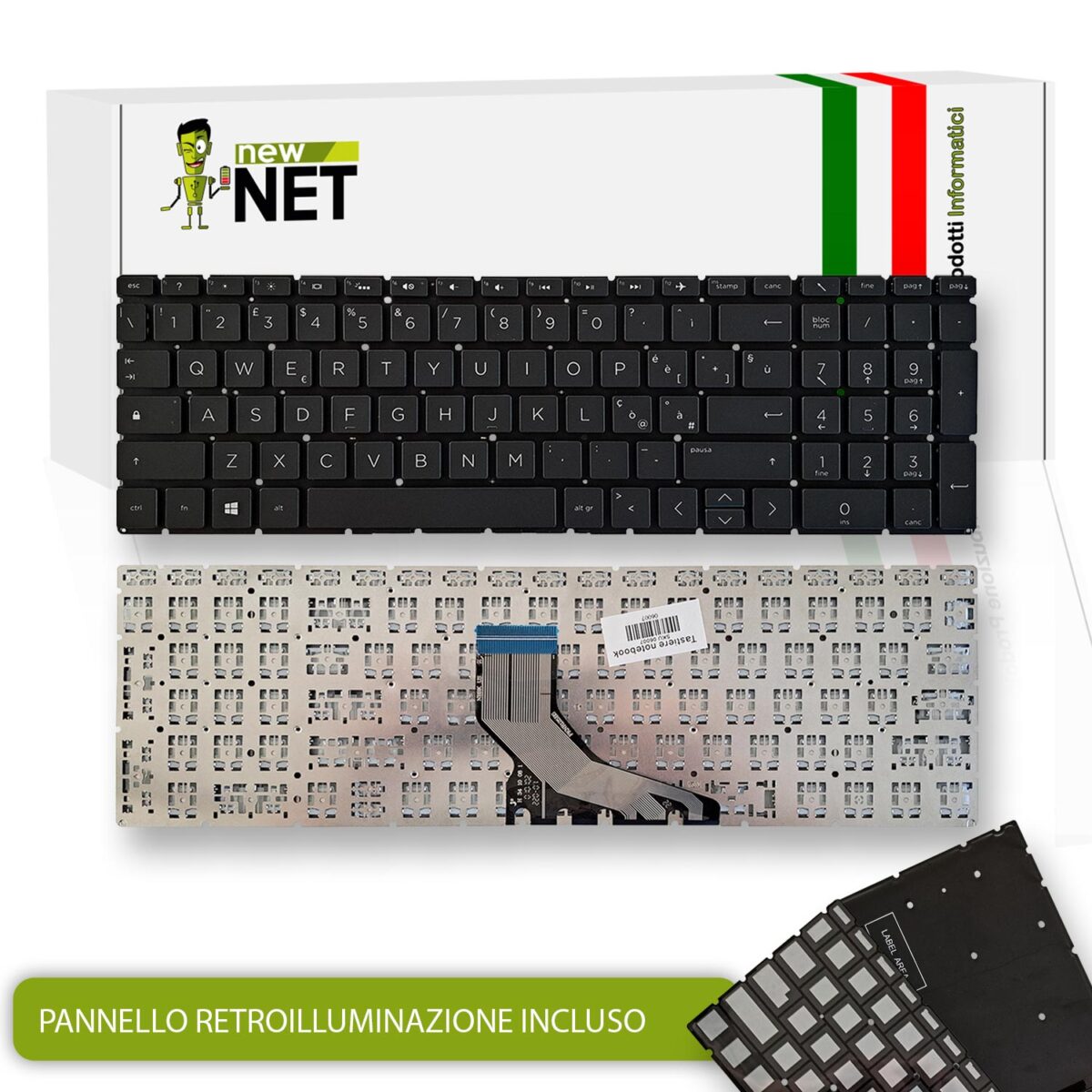 Tastiera retroilluminata per HP 250 G8, 255 G8 senza frame