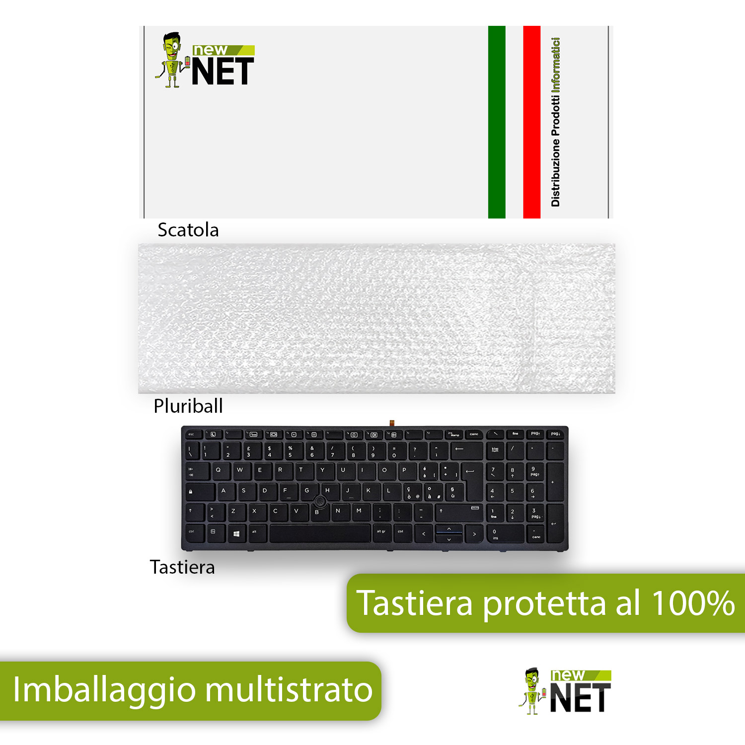 Tastiera retroilluminata per HP ZBook 15 G3, 15 G4, 17 G3, 17 G4 con frame grigio scuro e trackpoint - immagine 6