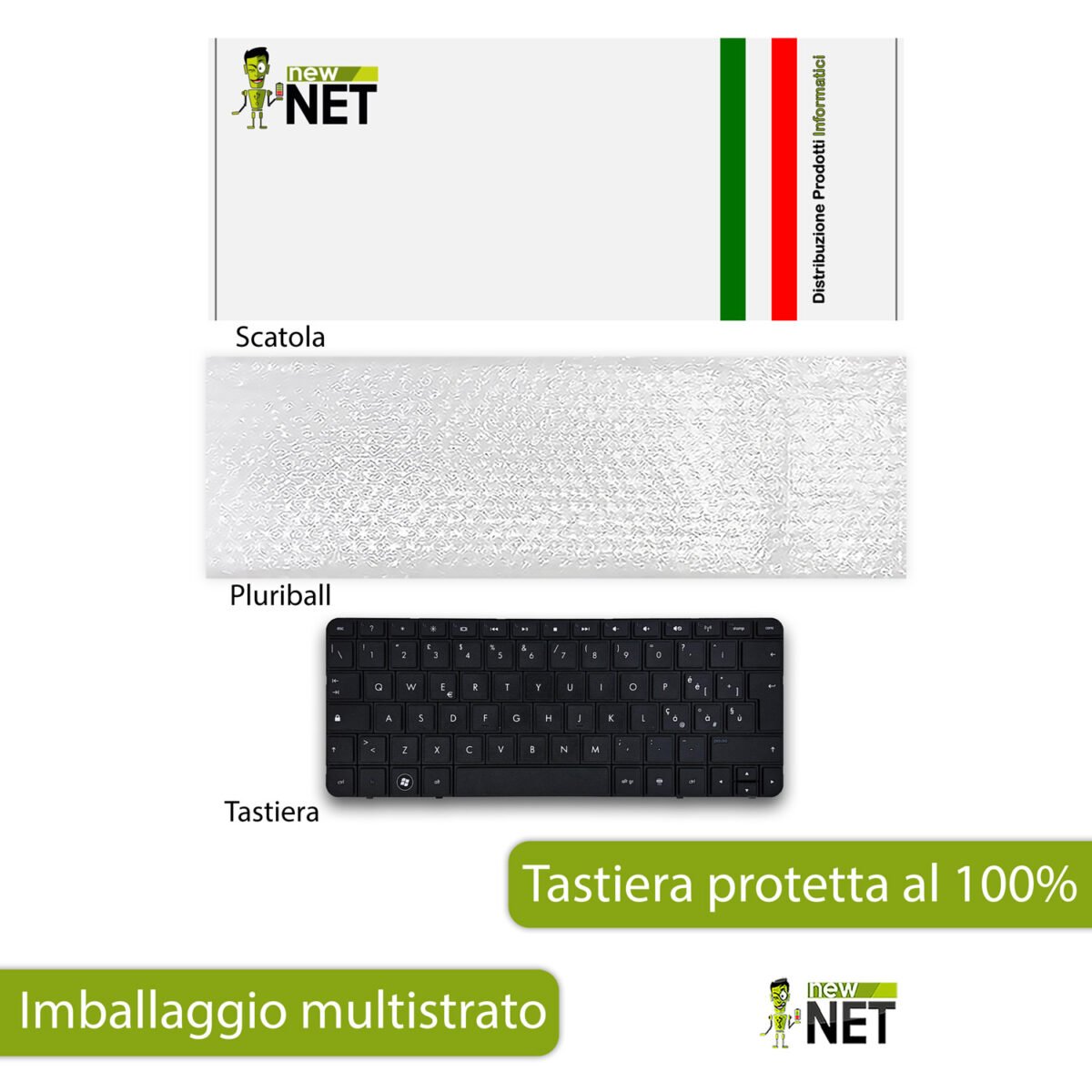 Tastiera per HP Mini 210-1000 con frame nero - tasti non ad isola - immagine 6