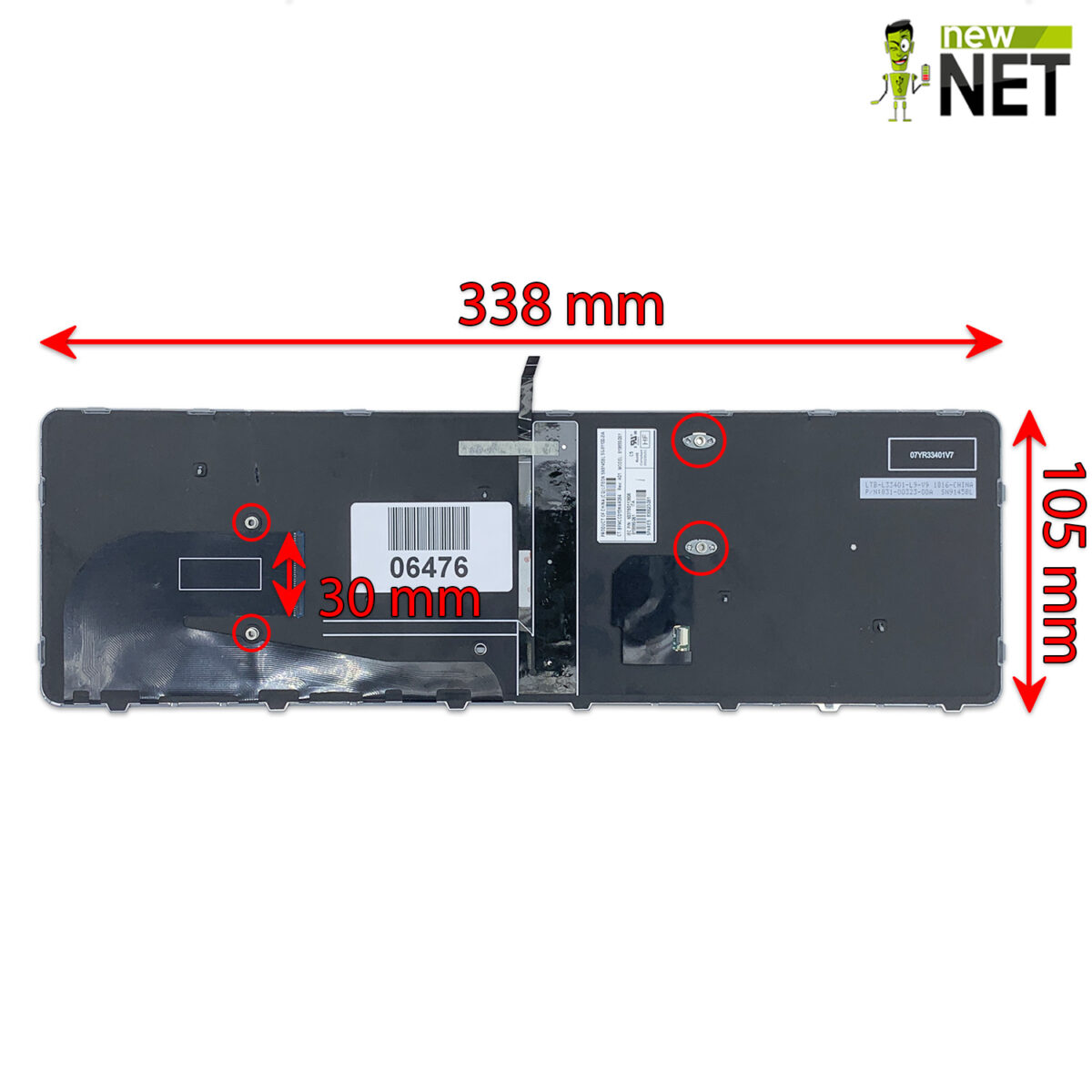 Tastiera per Hp Zbook 15u G3 G4 con frame silver + retroilluminazione + trackpoint - immagine 2