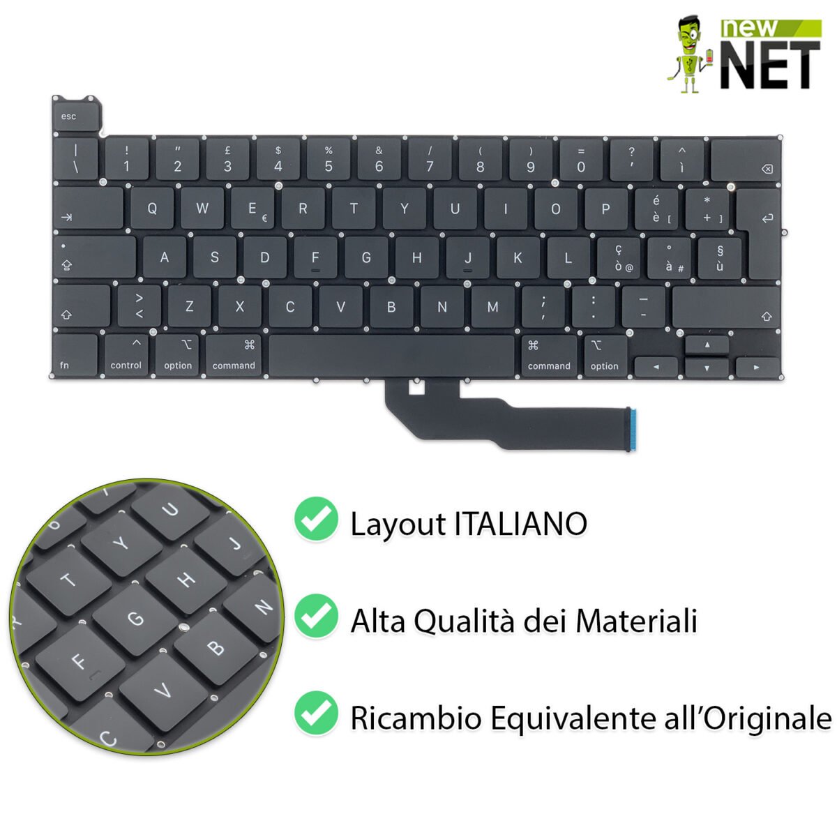 Tastiera per Mac Book Pro 13" A2251 Anno 2020 - immagine 4