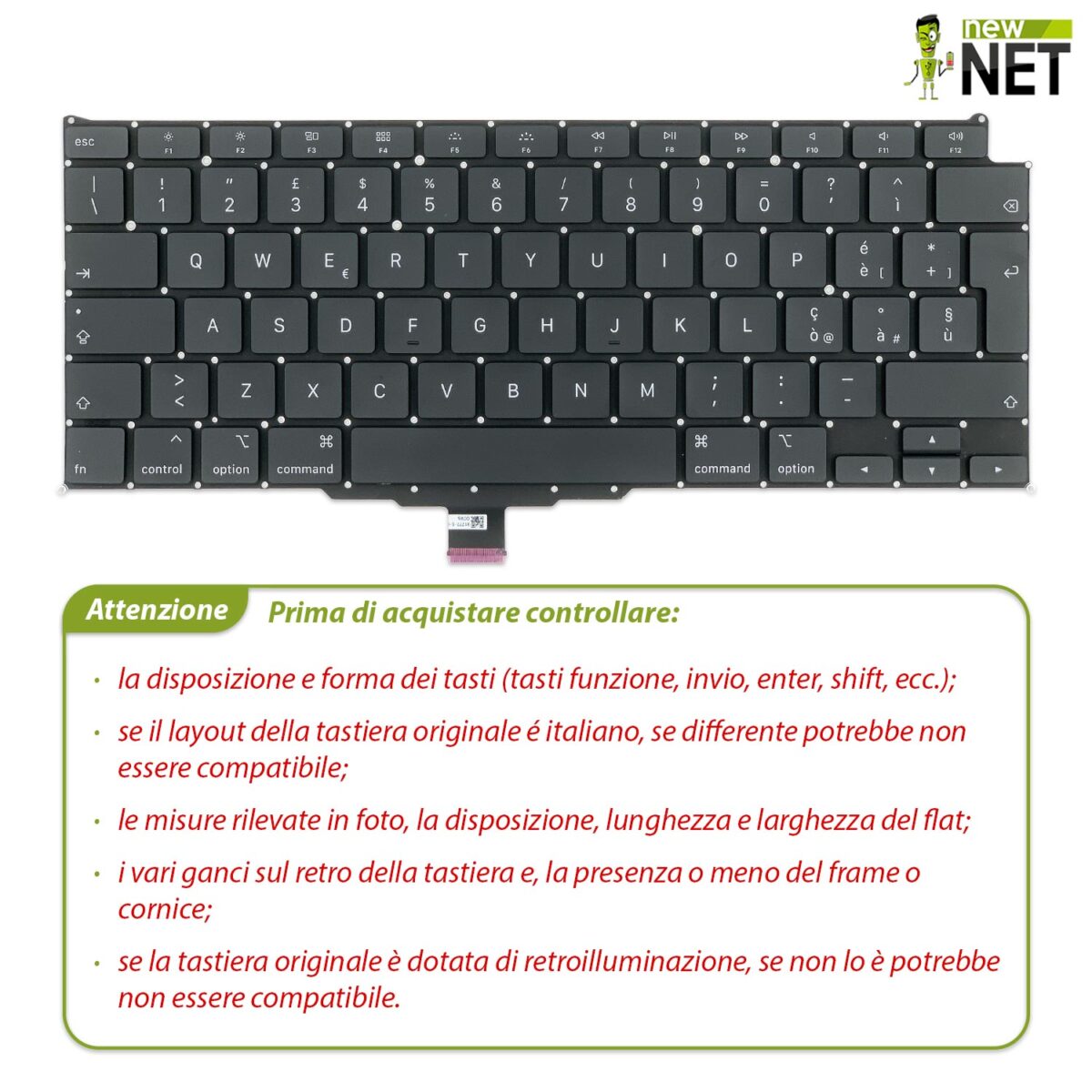Tastiera per Mac Book Air 13" A2179 Anno 2020 - immagine 4