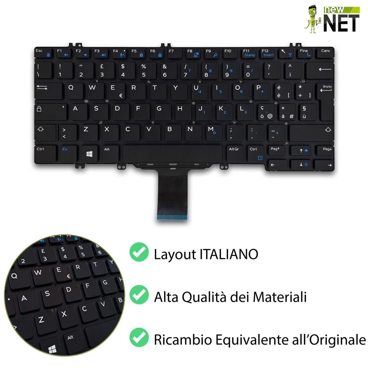 Tastiera 02GH26 per Dell Latitude 5280 nera - immagine 4