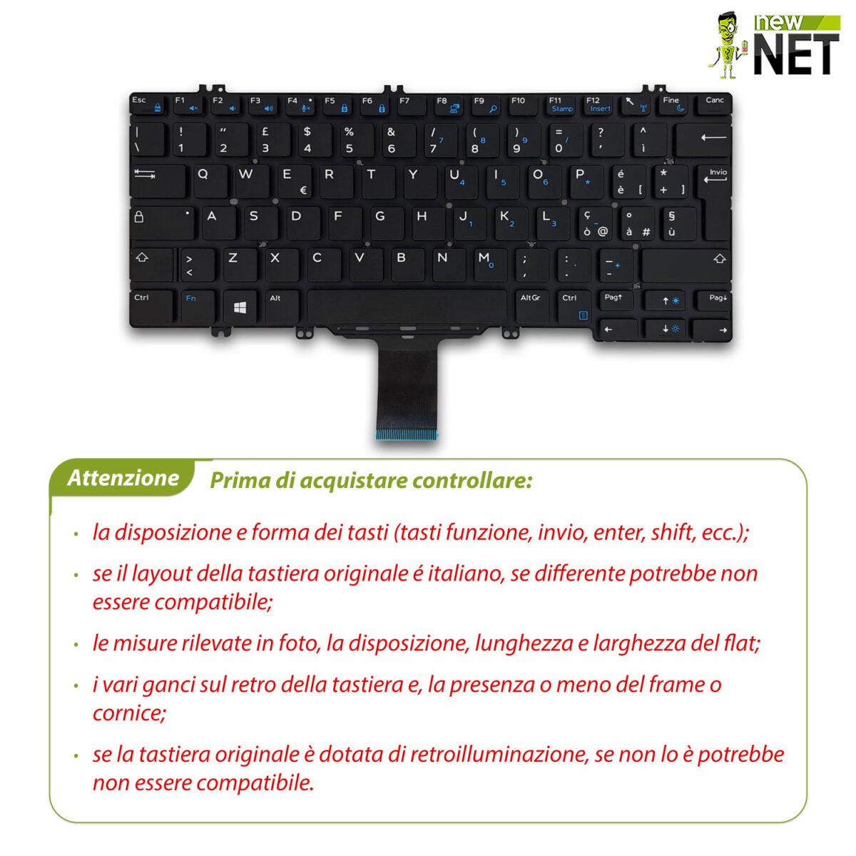 Tastiera 02GH26 per Dell Latitude 5280 nera - immagine 3