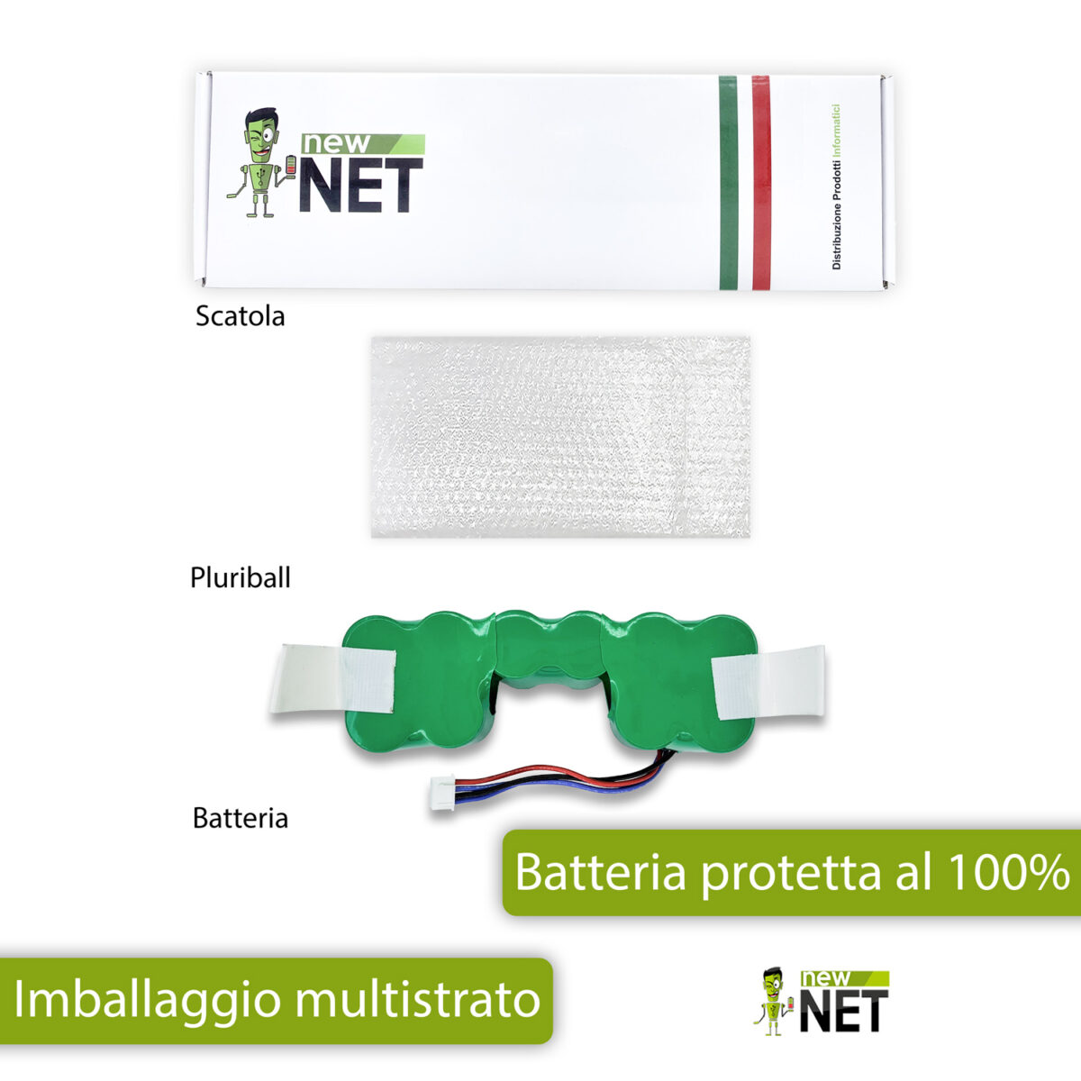 Batteria compatibile con Ecovacs Deebot Ozmo Sweeper iRobot - 12V, 3500mAh - immagine 6