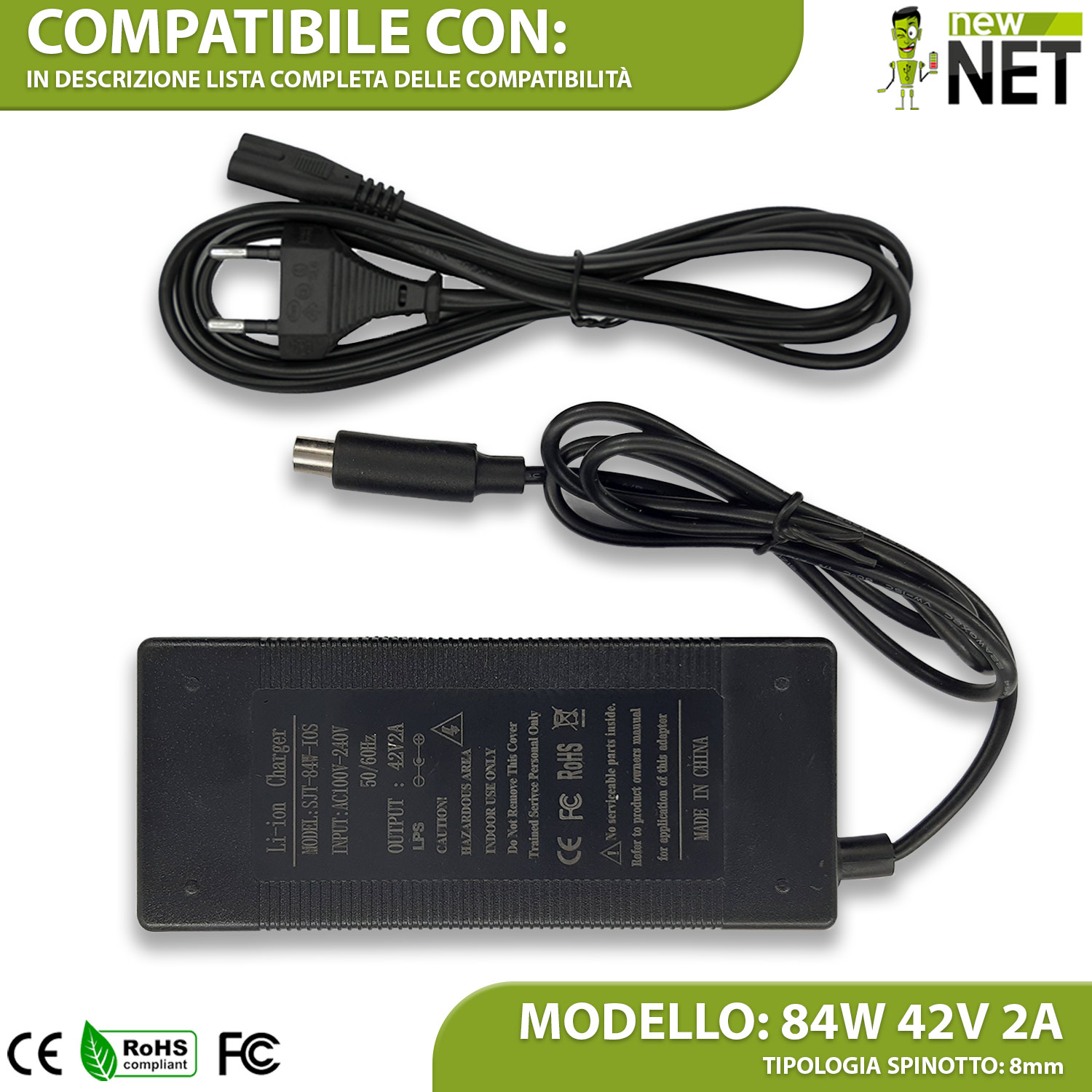Alimentatore 84 W per monopattino Segway Ninebot Max - 42 V / 2 A