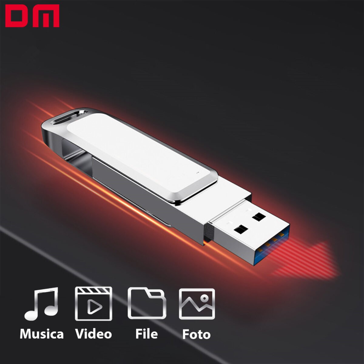 Pen Drive, Flash Disk, Chiavetta USB 3.1 - 128 GB - Silver - immagine 5