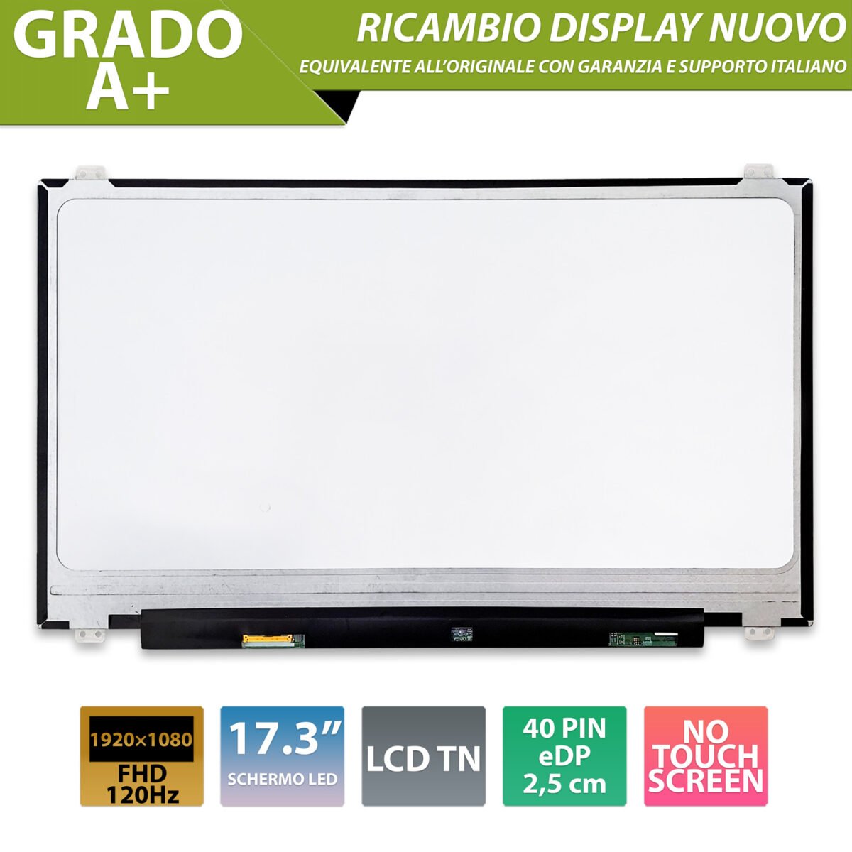 Display B173HAN01.4 LCD TN 17.3 pollici, 40 Pin eDP, 1920x1080 FHD 120Hz