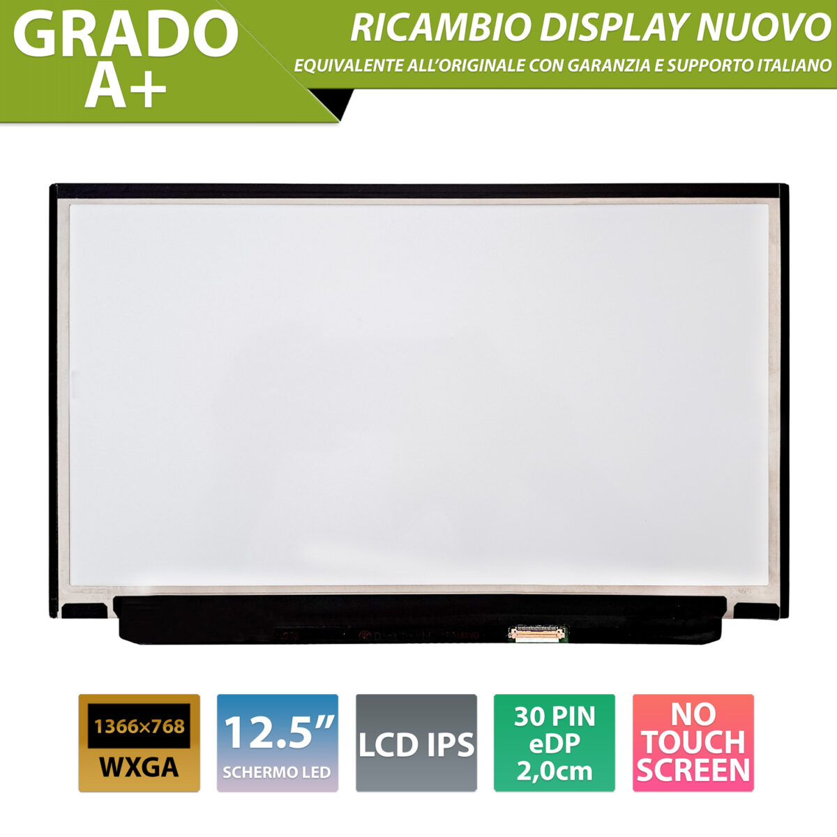 Display LP125WH2-SPT2 LCD IPS 12.5 pollici, 30 Pin eDP, 1366x768 HD