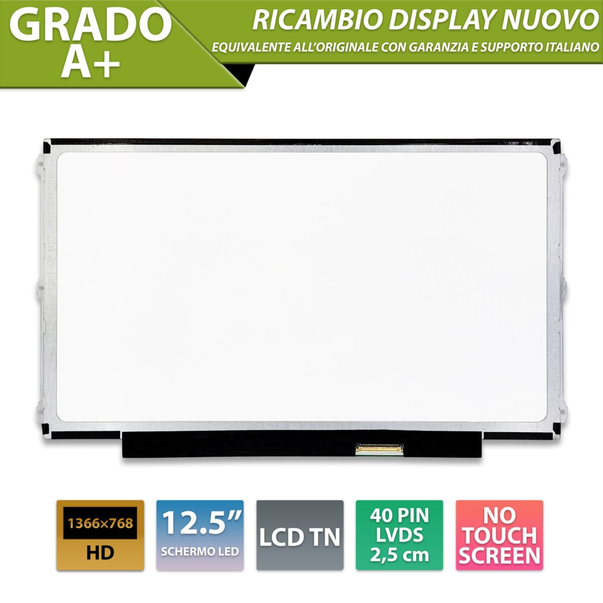 Display B125XW01 V.0 Schermo LCD TN WXGA per Lenovo ThinkPad X220, X230, Dell Latitude E6220, E6230 [40 Pin / 1366 x 768 / 12,5 Pollici]