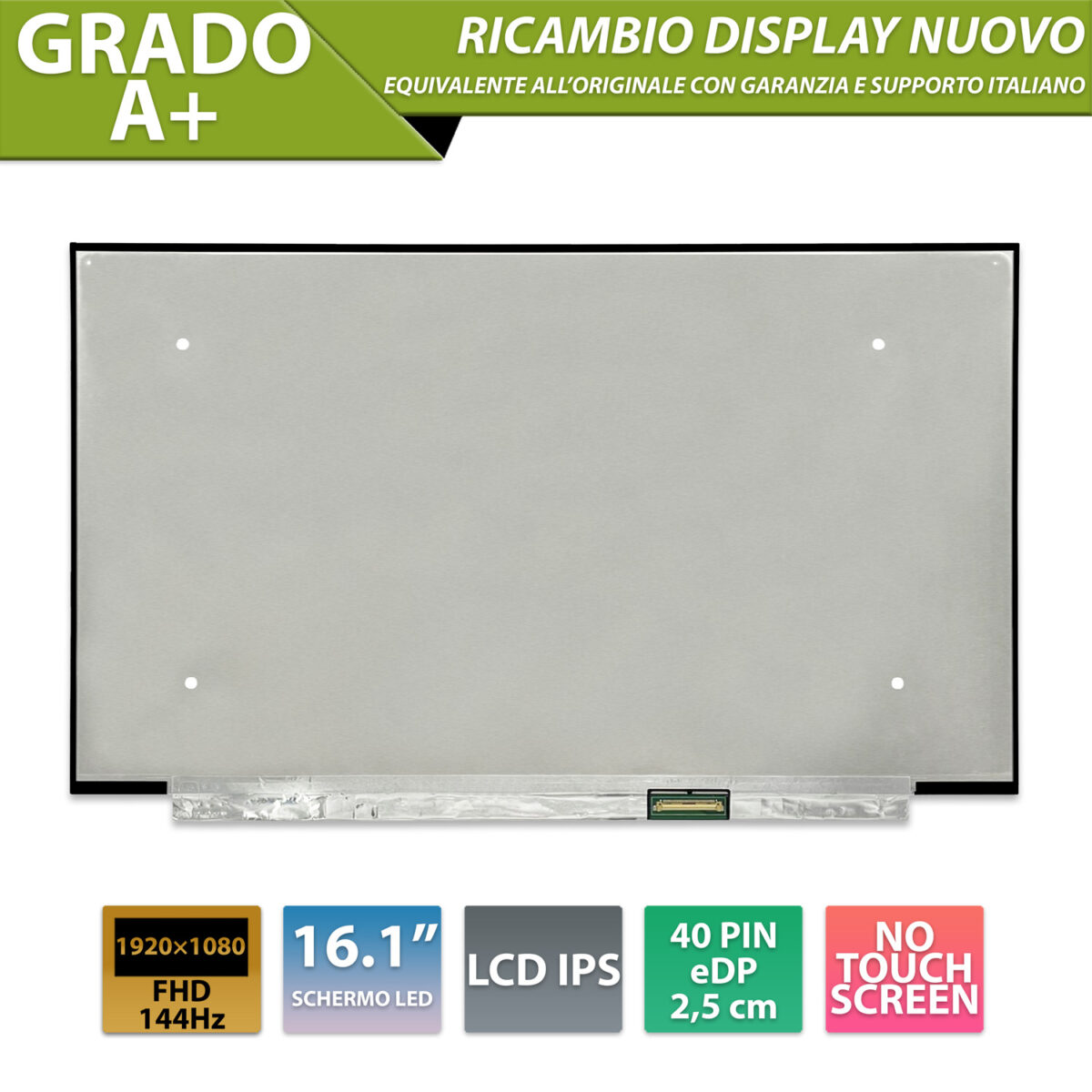 Display N161HMA-GAK Rev.C1 LCD IPS 16.1 pollici, 40 Pin eDP, 1920x1080 FHD, 144Hz