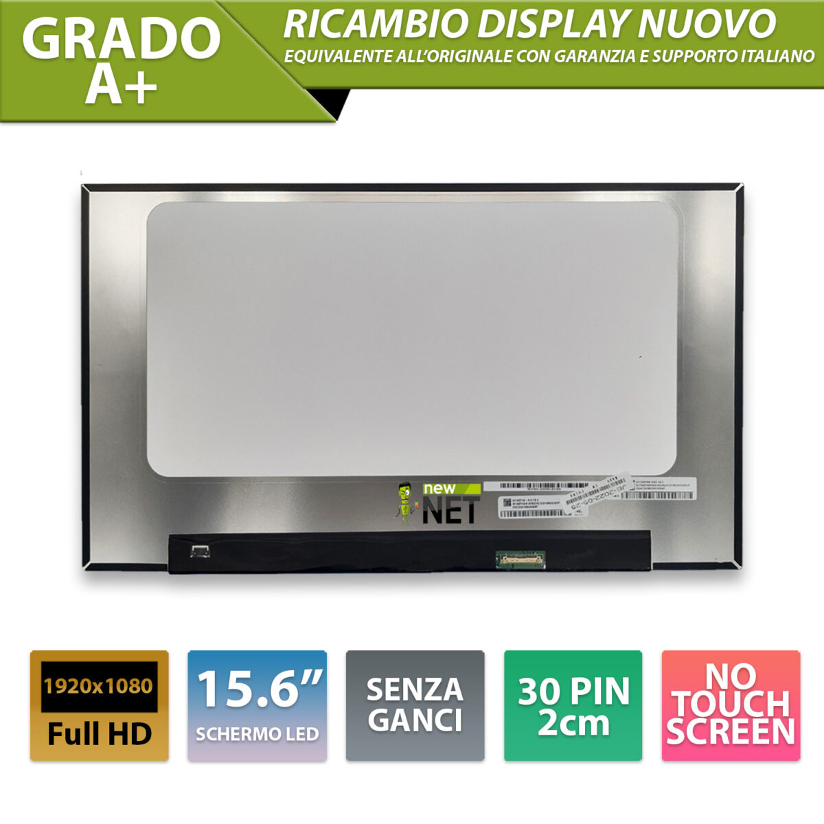 Display NV156FHM-N63 V8.0 Schermo LCD [30 Pin / 1920 x 1080 / 15,6 Pollici]