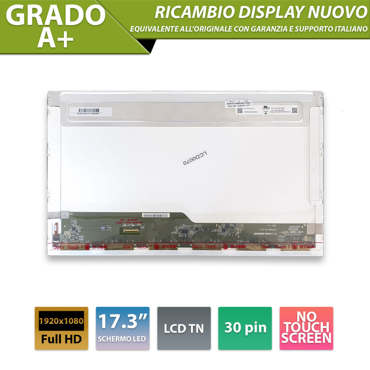 Display N173HGE-E11 Schermo LCD TN FHD [30 Pin / 1920 x 1080 / 17,3 Pollici ]
