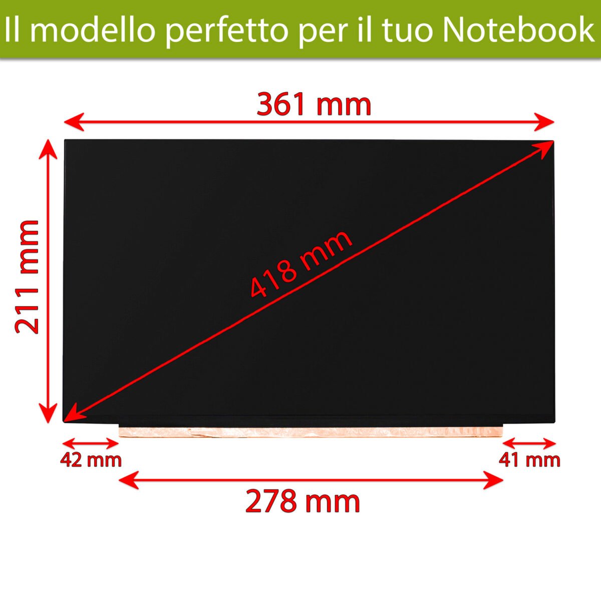 Display NV161FHM-N61 LCD IPS 16.1″ per HP Pavilion Gaming, 30 Pin eDP, PCB 27.7cm, 1920x1080 FHD - immagine 4