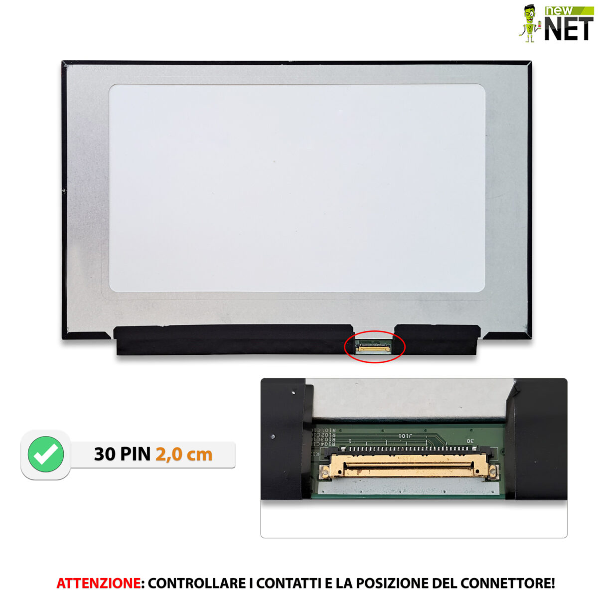 Display B133XTN03.2 LCD TN 13.3 pollici 30 pin eDP, 1366x768 HD - immagine 5