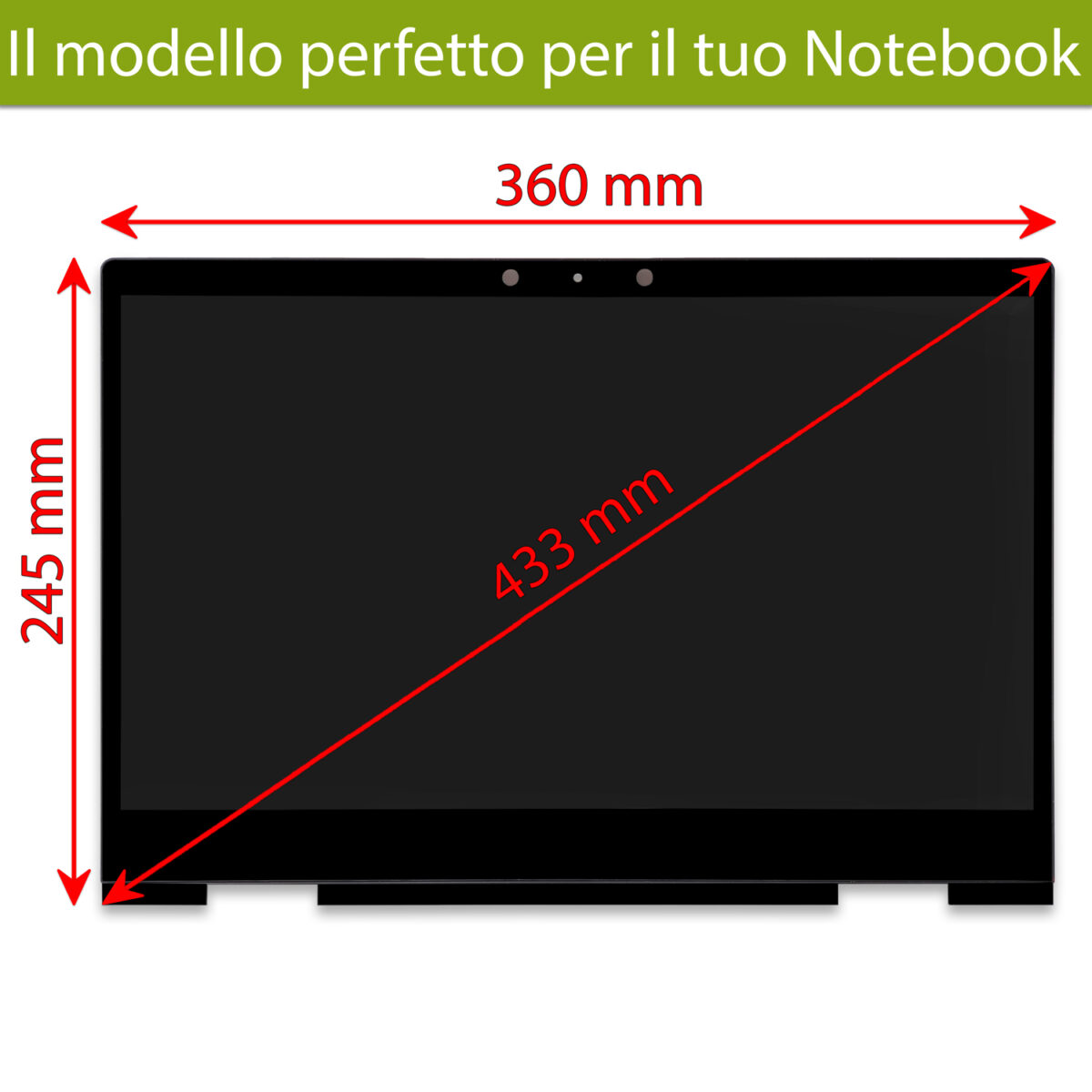 Display touchscreen 925736-001 per HP Envy x360, LCD TN 15.6 pollici 30 Pin eDP, 1920x1080 FHD - immagine 6
