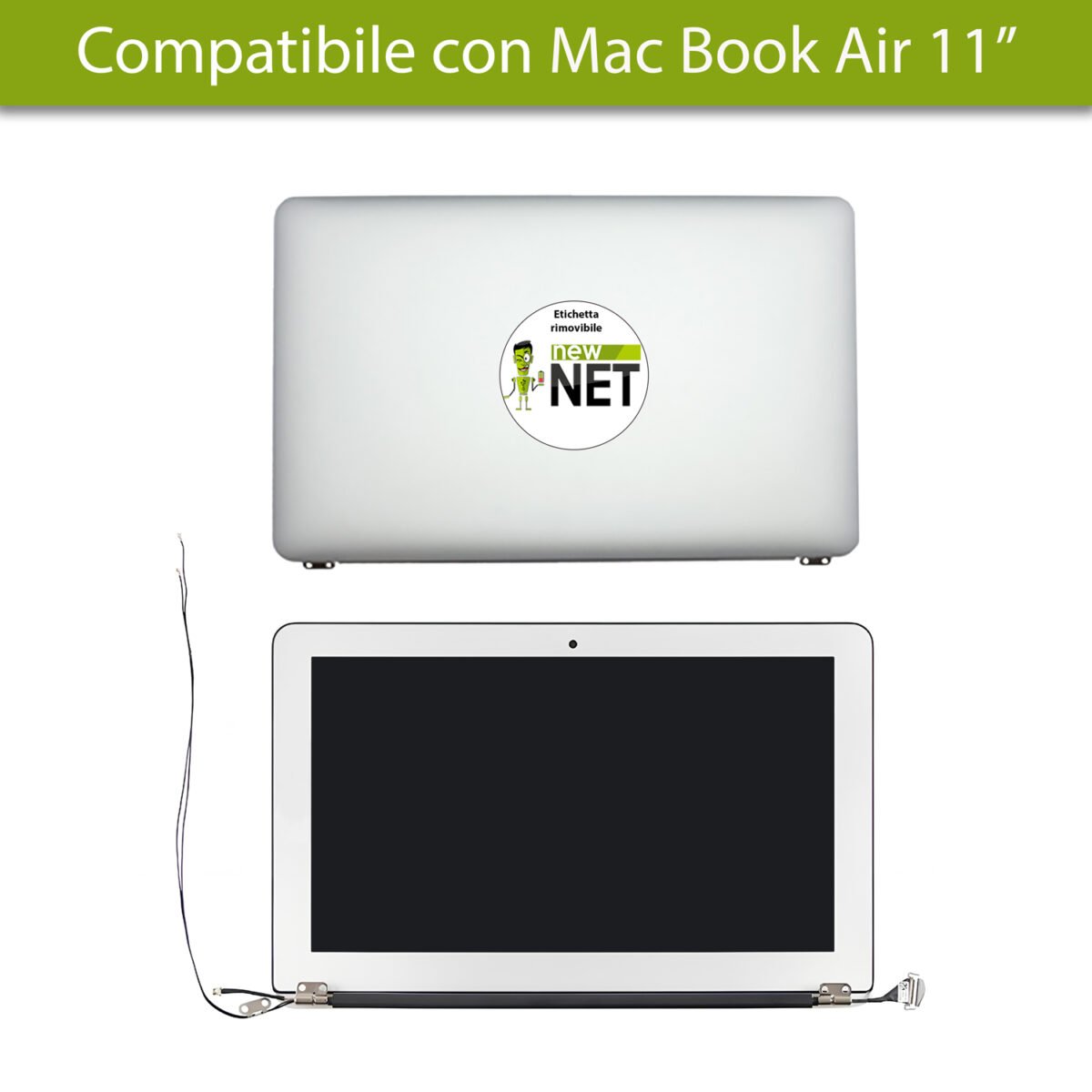 Display compatibile per Apple MacBook Air 11" model A1370 anno 2010 2011 Silver (Argento) - immagine 6