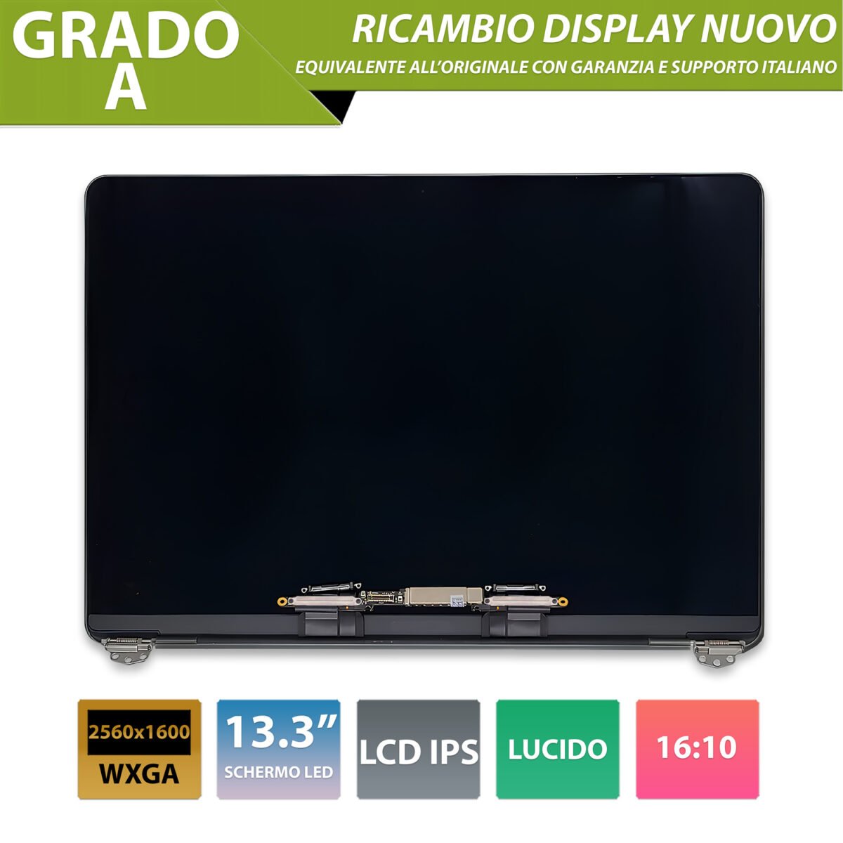 Display compatibile per Apple MacBook Pro 13" model A1708 anno 2016-2017, Space Gray (Grigio siderale)