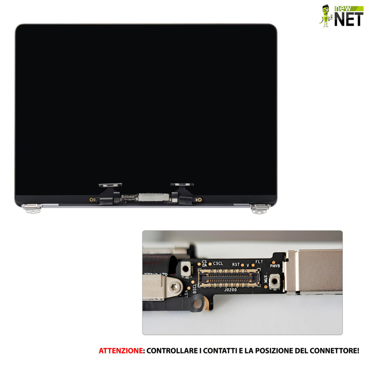 Display compatibile per Apple MacBook Pro 13" model A1708 Late 2016 - Mid 2017, Silver (Argento) - immagine 4