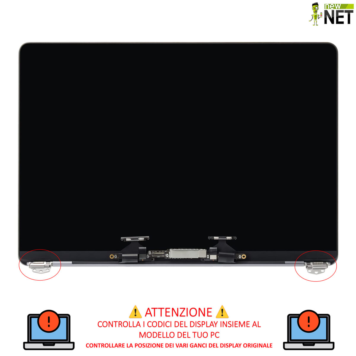 Display compatibile per Apple MacBook Pro 13" model A1708 Late 2016 - Mid 2017, Silver (Argento) - immagine 3