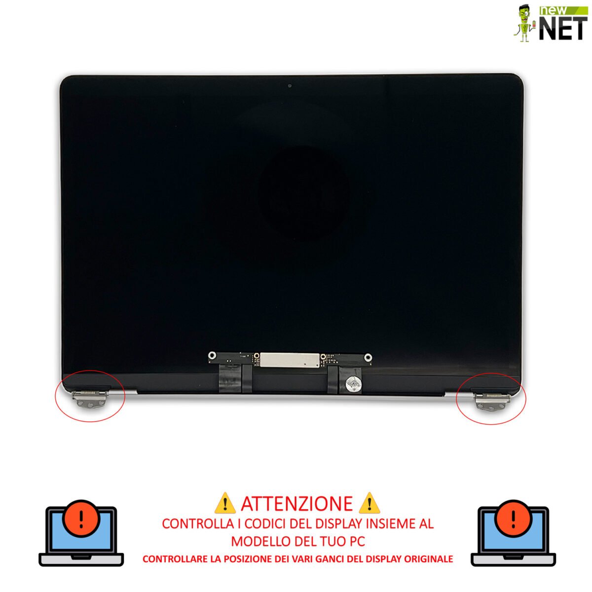 Display compatibile con Apple MacBook Air (13, 2018) 13.3 pollici, model A1932 - Colore Space Gray / Grigio siderale - immagine 2
