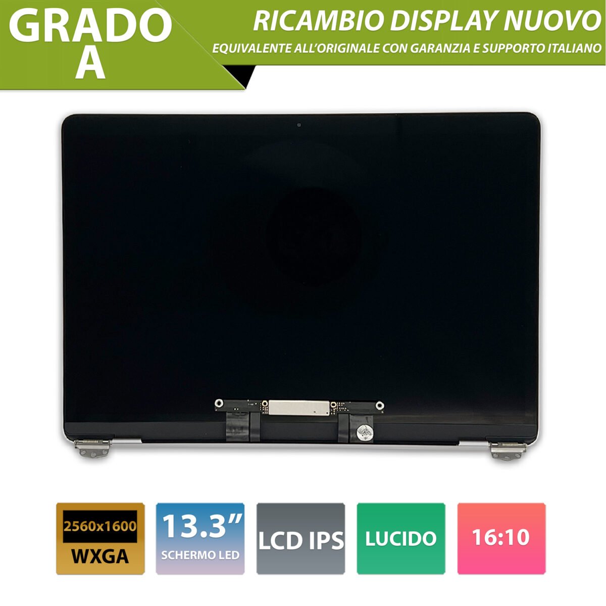 Display compatibile con Apple MacBook Air (13, 2018) 13.3 pollici, model A1932 - Colore Space Gray / Grigio siderale
