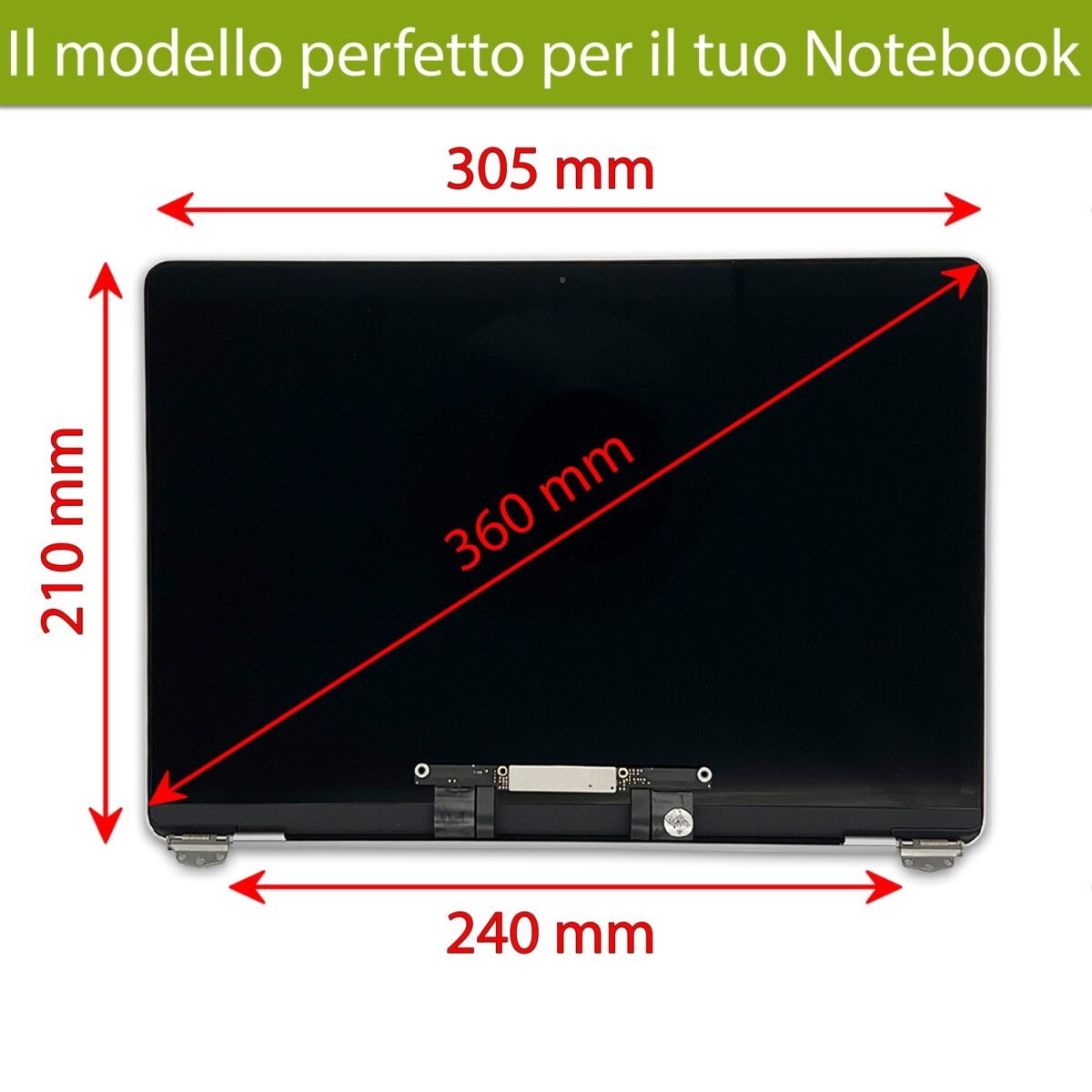 Display compatibile con Apple MacBook Air (13, 2018) 13.3 pollici, model A1932 - Colore Space Gray / Grigio siderale - immagine 3