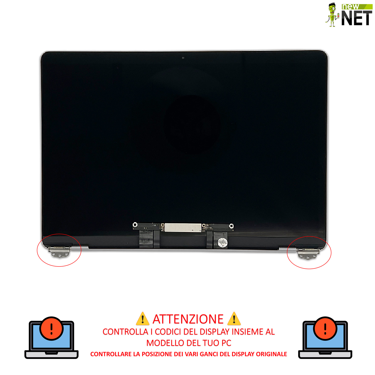 Display compatibile con Apple MacBook Air (13, 2019) 13.3 pollici, model A1932 - Colore Space Gray / Grigio siderale - immagine 2
