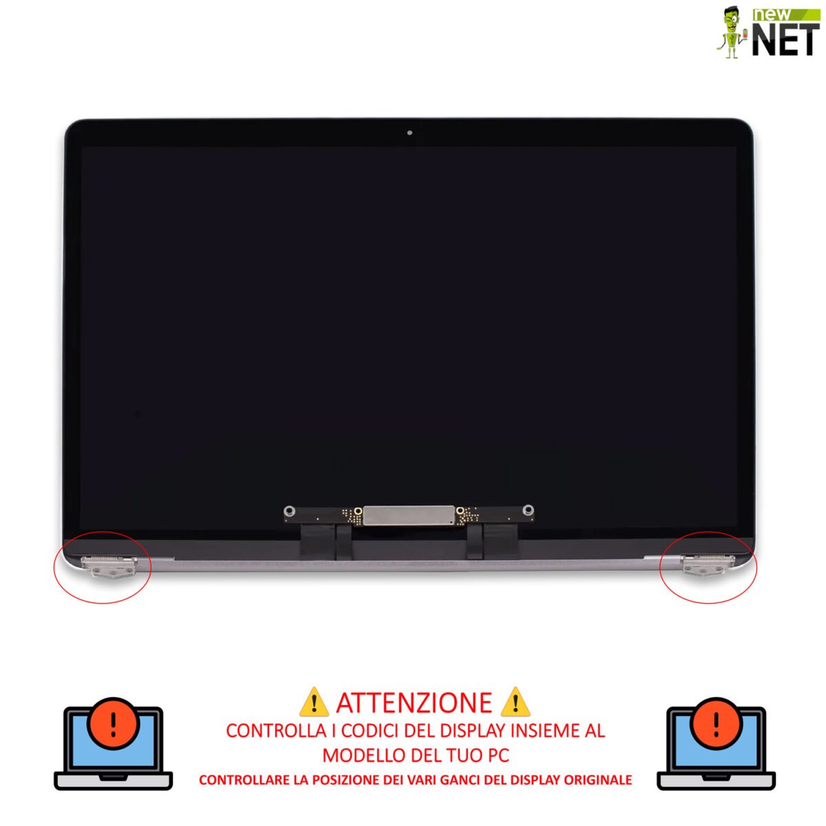 Display compatibile con Apple MacBook Air (M1, 2020) 13.3 pollici, model A2337 - Colore Space Gray / Grigio siderale - immagine 2