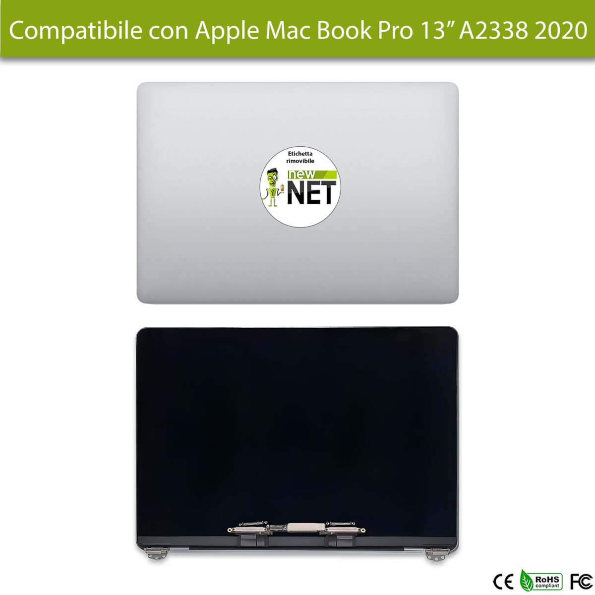 Display compatibile con Apple MacBook Pro 13" model A2338 anno 2020, Colore Silver / Argento - immagine 6