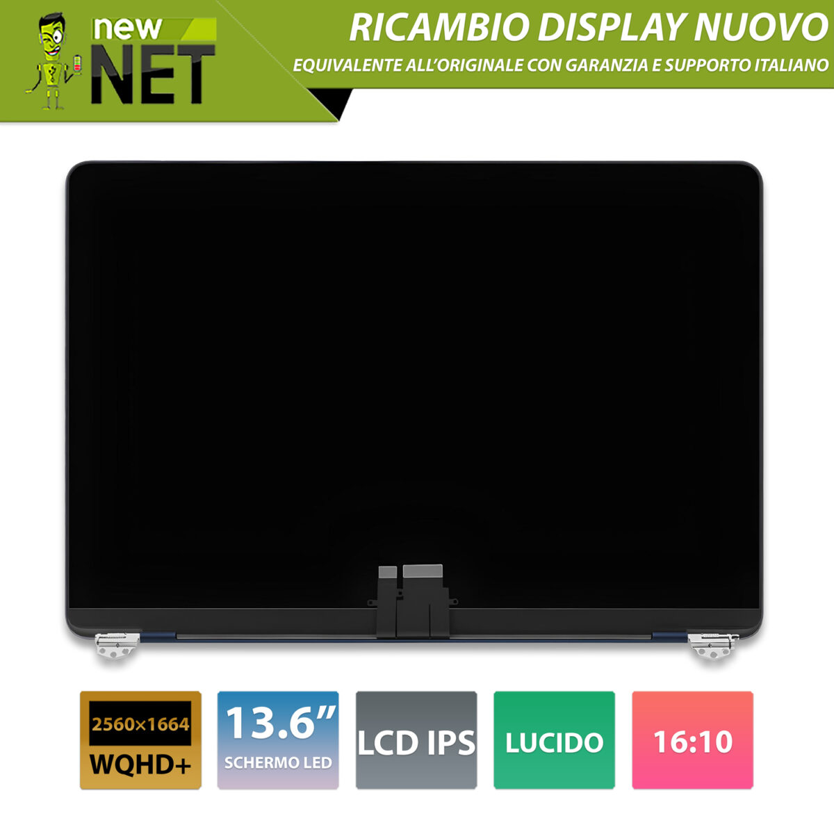 Display compatibile per Apple MacBook Air 13" model A2681 2022, Midnight (Mezzanotte)
