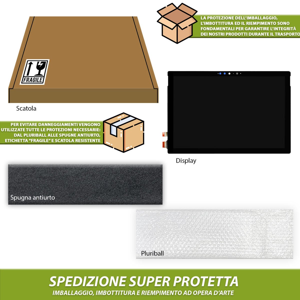 Display touchscreen per Microsoft Surface Pro 7 [ 2736 x 1824 / 12,3 Pollici ] - immagine 6