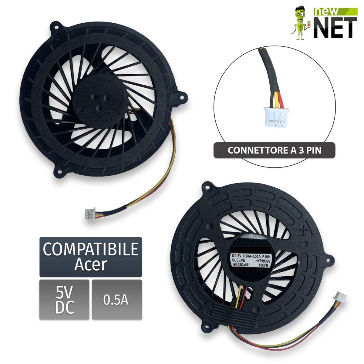 Ventola CPU fan per Acer Aspire 5350, 5750, 5755, V3-551G, V3-571G