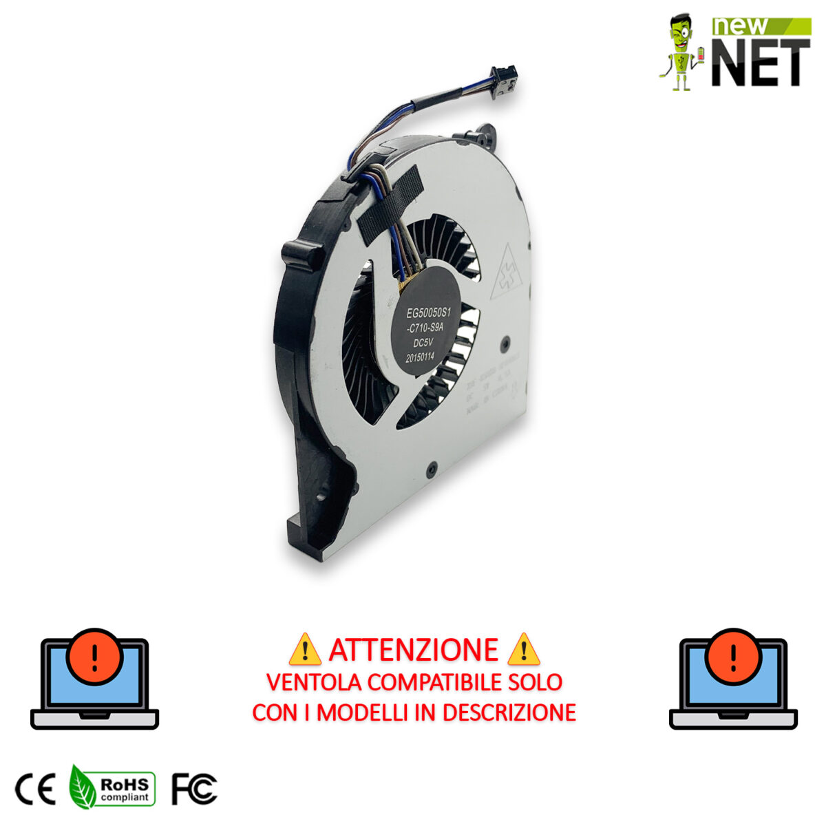 Ventola 821163-001 per HP EliteBook 745 G3, 745 G4, 840 G3, 840 G4 - immagine 3