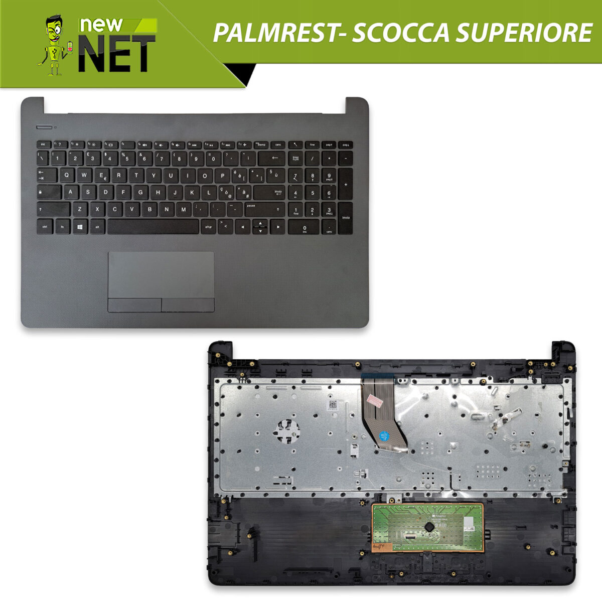 TOP CASE 929906-061 con Tastiera italiana e Touchpad per HP 250 G6, 255 G6, 15-BS, 15-BW, colore: Dark Ash Silver - immagine 2