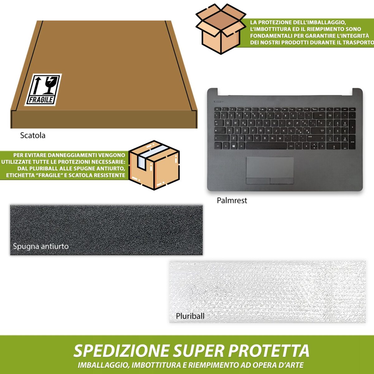 TOP CASE 929906-061 con Tastiera italiana e Touchpad per HP 250 G6, 255 G6, 15-BS, 15-BW, colore: Dark Ash Silver - immagine 6