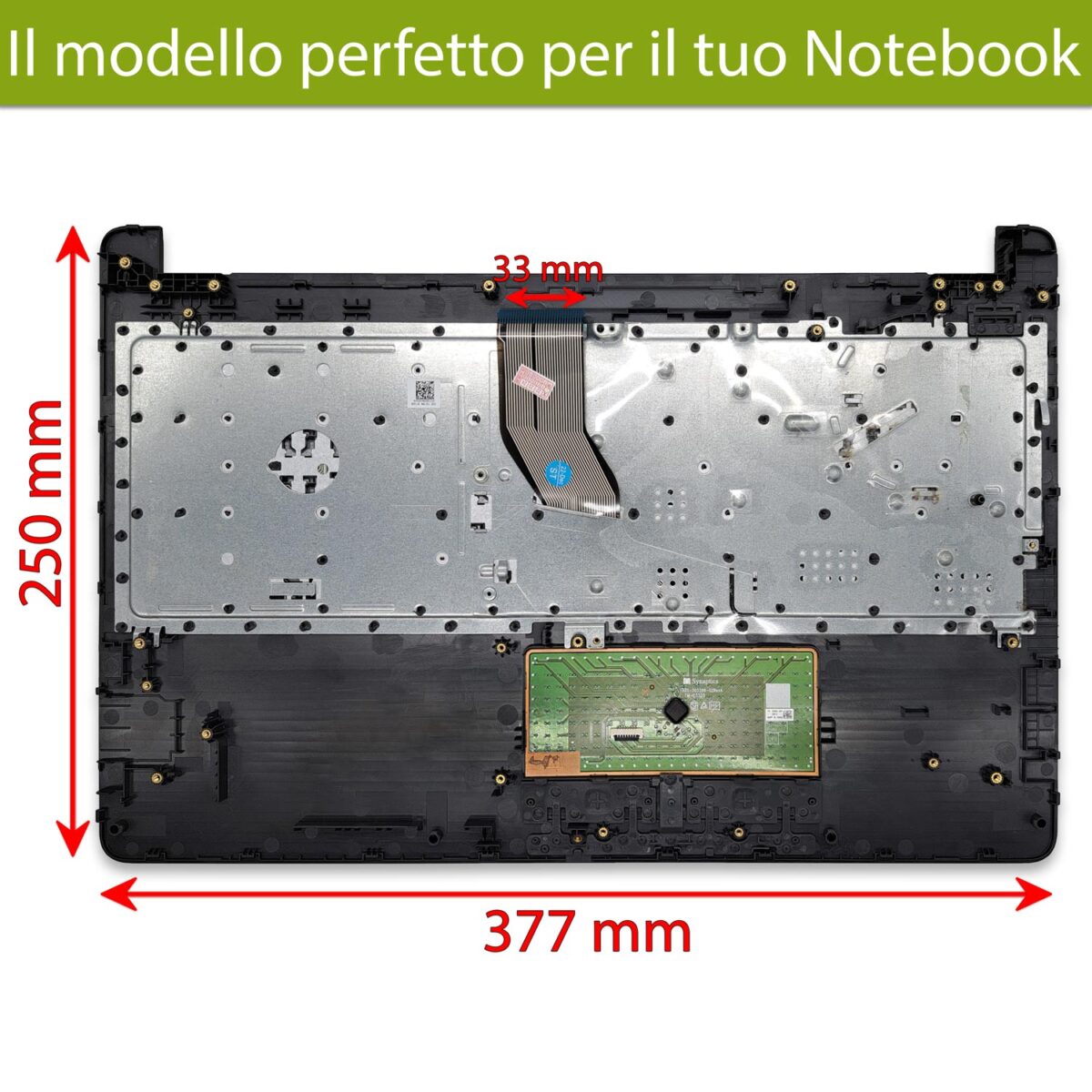 TOP CASE 929906-061 con Tastiera italiana e Touchpad per HP 250 G6, 255 G6, 15-BS, 15-BW, colore: Dark Ash Silver - immagine 3