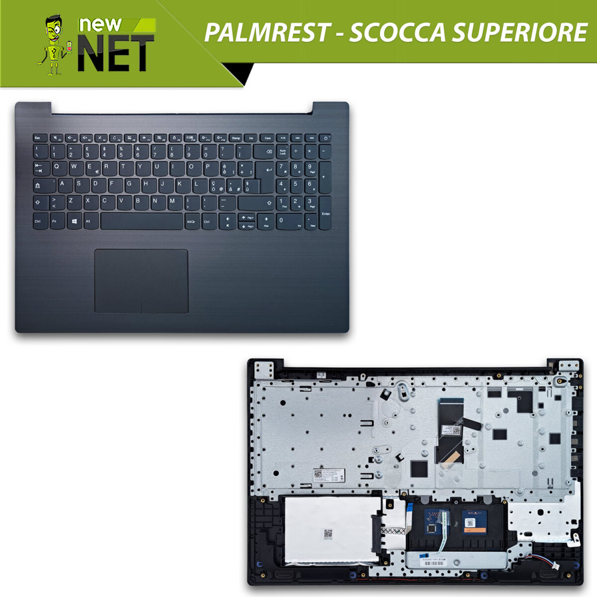 Top Case 5CB0R16677 per Lenovo IdeaPad 330-15 con: Tastiera italiana, TouchPad, Speaker e Connettore SSD, Colore: Iron Gray - immagine 5