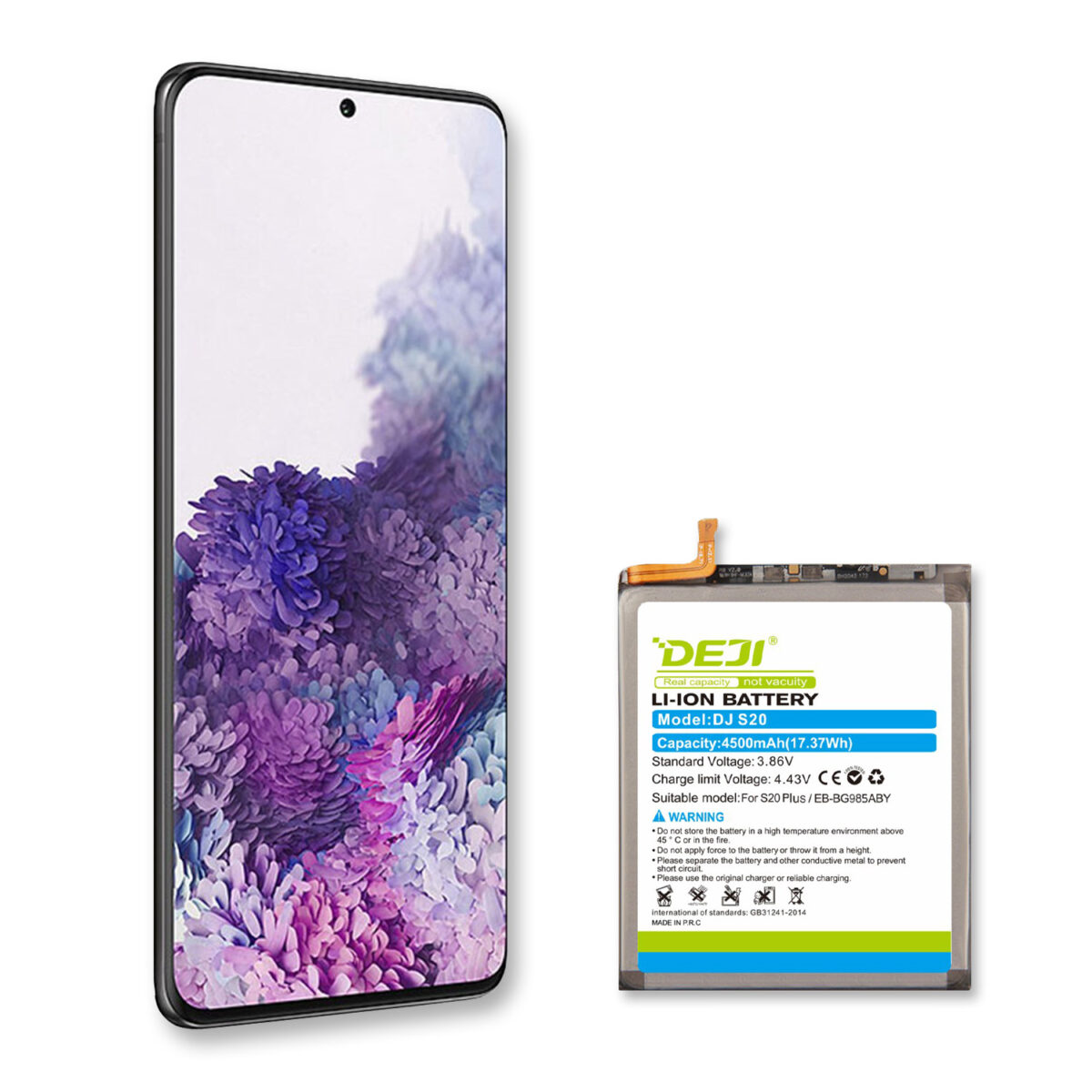Batteria Deji per Samsung Galaxy S20 Plus [ 3.86V - 4500mAh - 17.37Wh ] - immagine 3