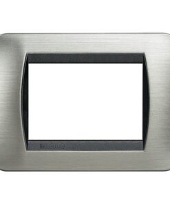 living int - placca 3P acciaio spazzolato BTICINO L4803ACS