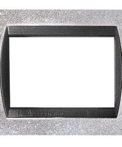 Placca compatibile Living International in metallo Argento Glitter 3 Moduli